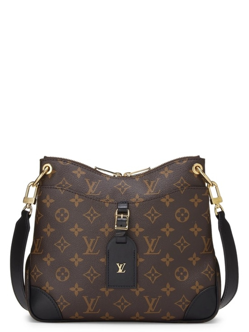 Louis Vuitton Odeon Monogram Canvas Bag with Black Trim and Gold Hardware